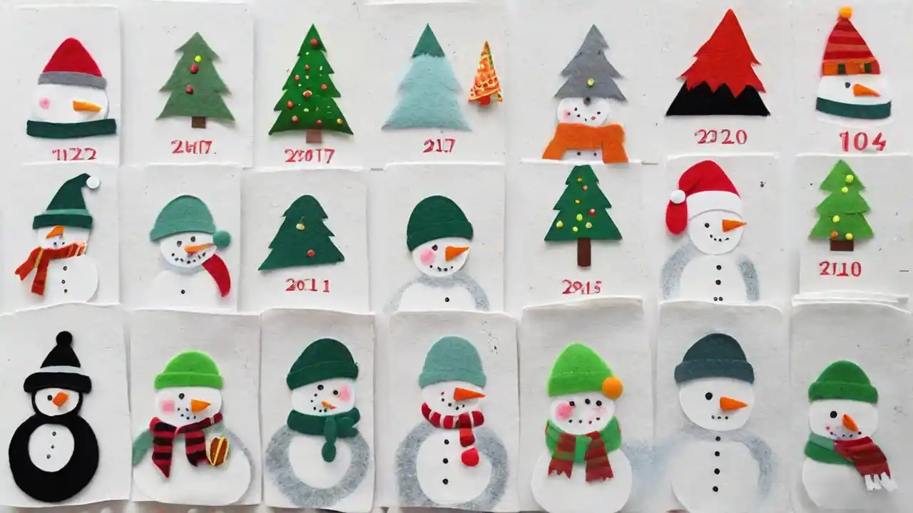 Eco-Friendly and Customizable Felt Advent Calendar with Pockets for the Holiday Season